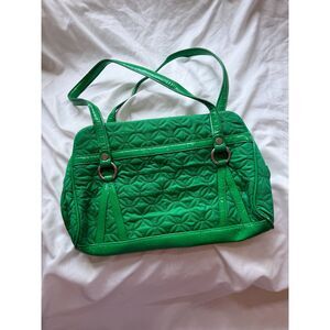 ⭐ Vera Bradley Whitney Shoulder Bag Bright Kelly Green Quilted Satchel Purse